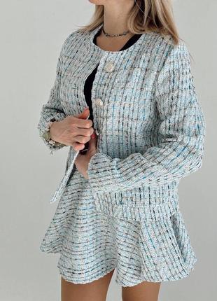 Спідниця та жакет окремо ‼️ твідовий костюм в стилі шанель спідниця піджак2 фото