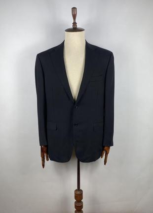 Оригінальний чоловічий італійський піджак блейзер canali travel water resistant wool navy blazer