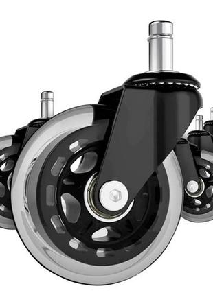Безшумні роликові колеса для офісного крісла , стільця  - 5 шт malatec 22077 польща7 фото