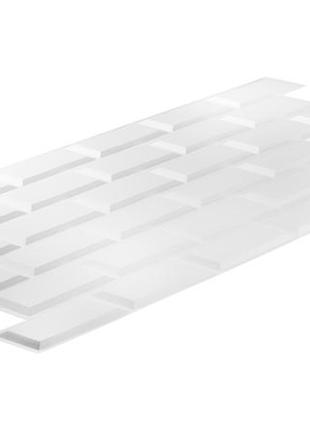 Листова пвх панель 3d пластикова водостійка декоративна плиточка - біла