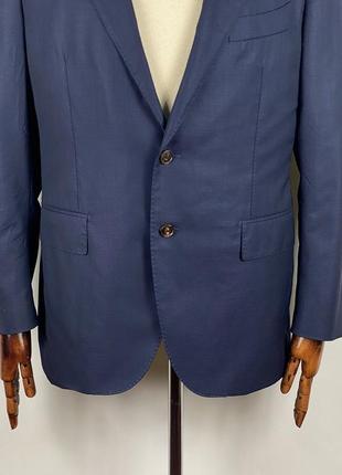 Вовняний чоловічий піджак блейзер suitsupply hartford ethomas navy wool 150s slim blazer2 фото