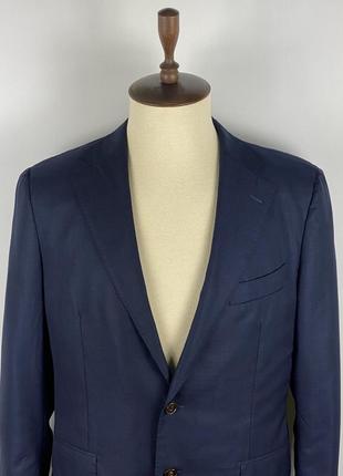 Вовняний чоловічий піджак блейзер suitsupply hartford ethomas navy wool 150s slim blazer3 фото