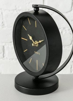 Настільний годинник balia чорний метал 20*16*10 см (1xaa 1.5v) гранд презент 20182853 фото
