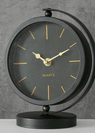 Настільний годинник balia чорний метал 20*16*10 см (1xaa 1.5v) гранд презент 2018285