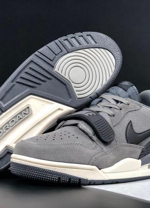 Мужские кожаные, серые, стильные кроссовки nike jordan legacy 312 low. 41-45 рр. 12017 дш