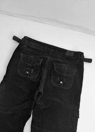 Вінтажні вельветові карго штани чорні3 фото