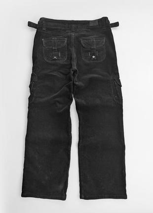 Вінтажні вельветові карго штани чорні2 фото