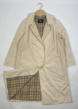 Оригінальний жіночий довгий тренч плащ burberrys beige long trench coat size m - l