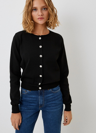Черный кардиган на пуговицах, размер s