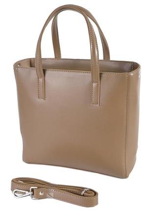 Мокко - велика каркасна якісна сумка в стилі "tote bag" на блискавці (луцьк, 776)2 фото
