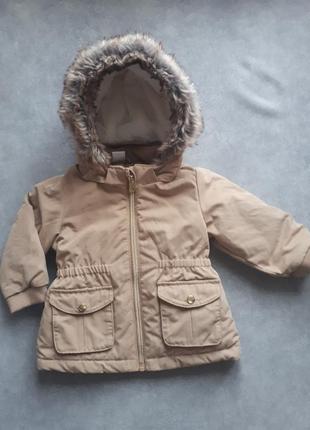 Куртка парка "h&m" на дiвчинку 6-9 мic. (74 см)