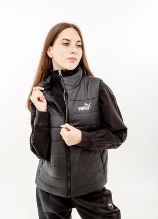 Женский жилет puma ess padded vest  черный 2xs (7d84894101 2xs)