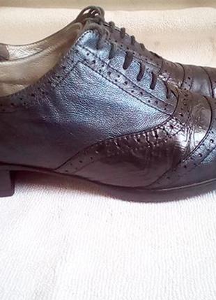 Шкіряні фірменні antonio biaggi туфлі броги 39р.25,5см2 фото