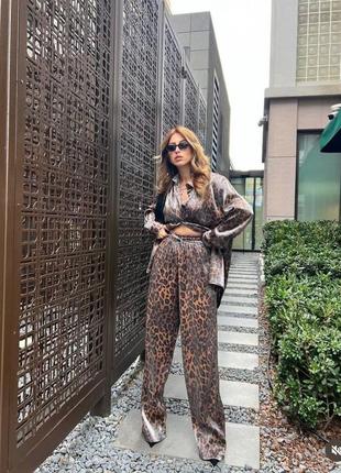 В наличии! стильный женский леопардовый костюм + подарок7 фото