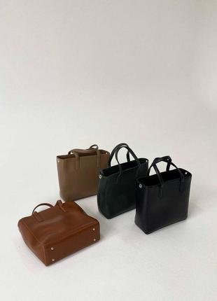 Черная - большая каркасная качественная сумка в стиле "tote bag" на молнии (луцк, 776)8 фото