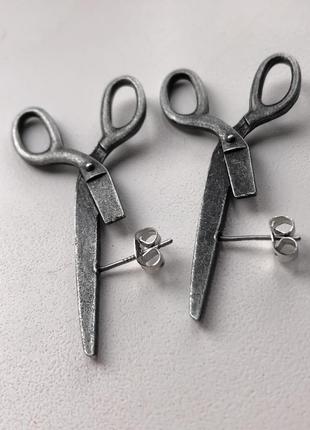 Незвичайні сережки ножиці гвоздики в стилі ретро вінтаж типу вінтажні старовинні2 фото