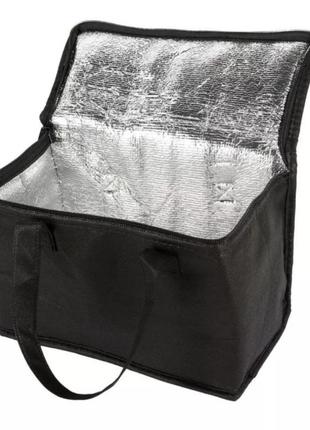 Изотермическая сумка термосумка 5 литров. сумки-холодильники термосумки. черная термо сумка для еды и напитков7 фото