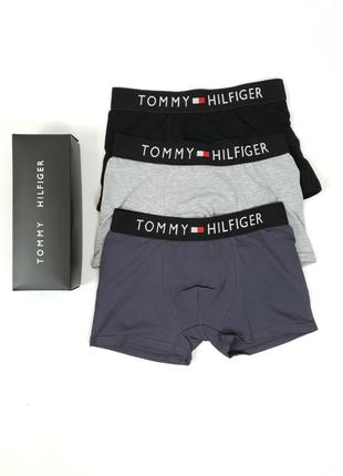 Белье нижнее комплект трусов 3шт tommy hilfiger мужские трусы боксеры из хлопка томми хилфигер. набор трусов4 фото