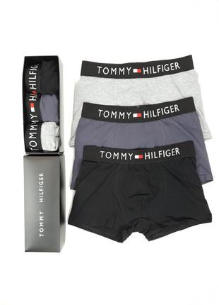 Белье нижнее комплект трусов 3шт tommy hilfiger мужские трусы боксеры из хлопка томми хилфигер. набор трусов10 фото