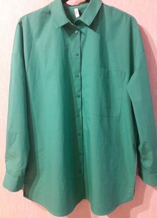 Розпродаж!!! сорочка нова поплін котон оверсайз  зелена