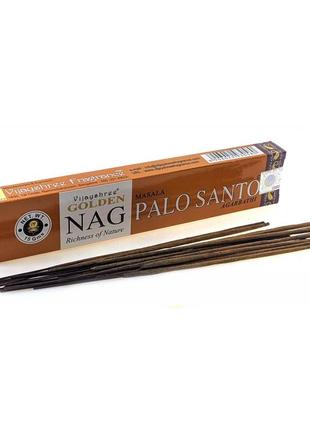 Благовоние golden nag palo santo (священное дерево) (vijayshree) (15 гр.) (смотрите описание) аромапалочки