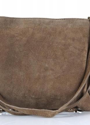 Замшевая сумка genuine leather 🇮🇹3 фото