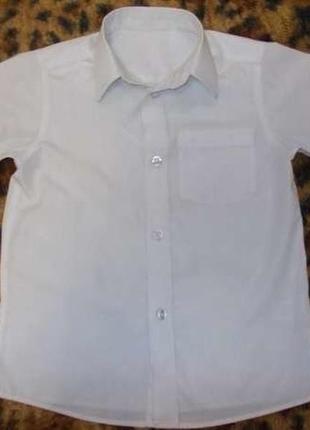 Белая рубашка с коротким рукавом на 12-13 лет рост 152-158см3 фото
