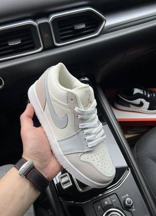 Кросівки жіночі nike air jordan 1 low beige & gray👟