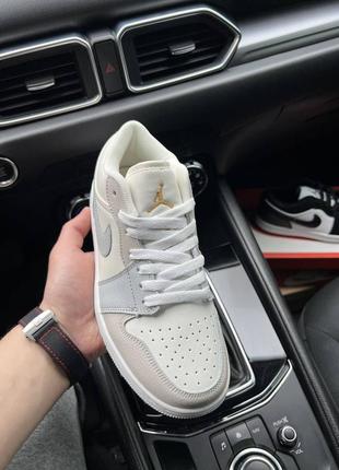 Кросівки жіночі nike air jordan 1 low beige & gray👟5 фото