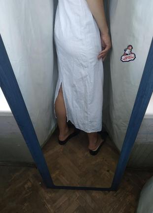 Льняное платье силуэт с вырезом сзади2 фото