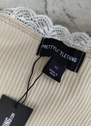 Комплект білизни, комплект plt, білизна prettylittlething, комплект нижньої білизни, комплект для дому, комплект в рубчик5 фото