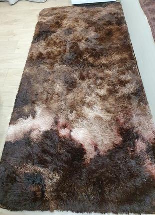 Килимки-травка коричневий 150х200 см. килимки для підлоги. килими у будинок. приліжкові килимки трава коричневі5 фото