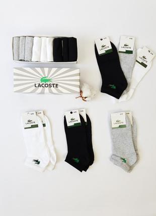 Чоловічі короткі шкарпетки набір lacoste 9 пар. літні шкарпетки низькі чоловічі лакості. комплект шкарпеток для чоловіків8 фото