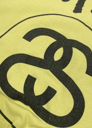 Оригінальна чоловіча вінтажна футболка stussy yellow big logo cotton t-shirt size m7 фото