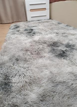 Сірі килимки-трукавка для дому 150 х 200 см. приліжкові килимки прямокутні в зал. килимок великий у дім3 фото