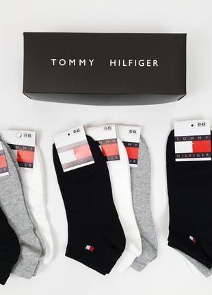 Короткі шкарпетки з бавовни набір 9 пар tommy hilfiger. шкарпетки чоловічі низькі набір томмі хілфігер 41-45р 9шт2 фото