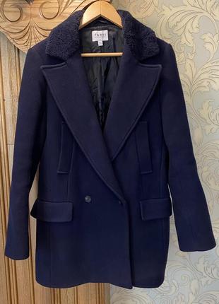 Стильное двубортное шерстяное пальто nicole farhi.4 фото