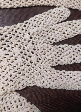 Винтажные плетеные перчатки. кружево3 фото