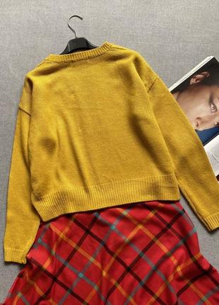 Яркий жёлтый свитер оверсайз marks&spencer indigo джемпер кофта с косами4 фото