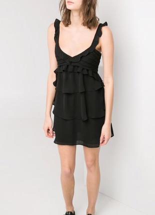 Черный шифоновый сарафан mango / xs