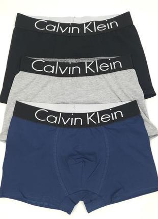 Мужские трусы боксеры 3шт calvin klein. мужское нижнее белье набор в коробочке кельвин кляйн. трусы хлопковые8 фото