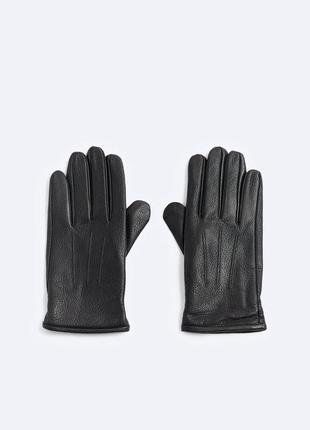 Мужские кожаные перчатки zara