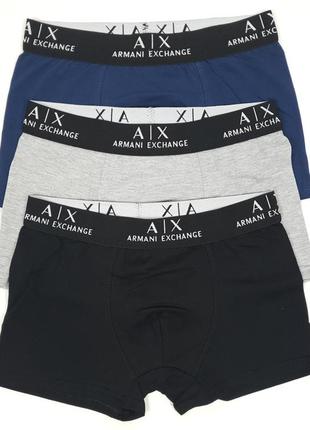 Белье нижнее комплект трусов 3шт armani exchange. мужские трусы боксеры из хлопка армани эксчендж набор трусов9 фото