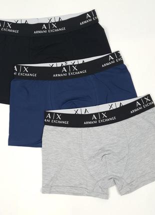 Білизна нижня комплект трусів 3шт armani exchange. чоловічі труси боксери з бавовни армані ексчендж набір трусів5 фото