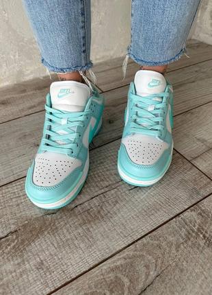 Жіночі кросівки бірюза з білим nike dunk low twist turquoise/white8 фото