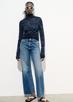 Топ жіночий синій трикотажний zara new