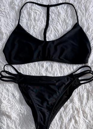 Черный ластиковый купальник chiquelle&swimwear с открытой спинкой
