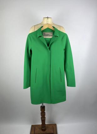 Оригінальний яскравий жіночий тренч плащ herno giaccone donna tecno green billiard coat