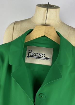 Оригінальний яскравий жіночий тренч плащ herno giaccone donna tecno green billiard coat7 фото