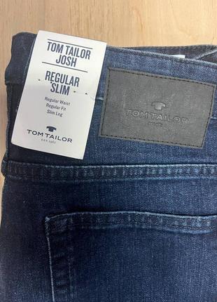 Чоловічі джинси tom tailor josh regular slim глибоко синього кольору4 фото
